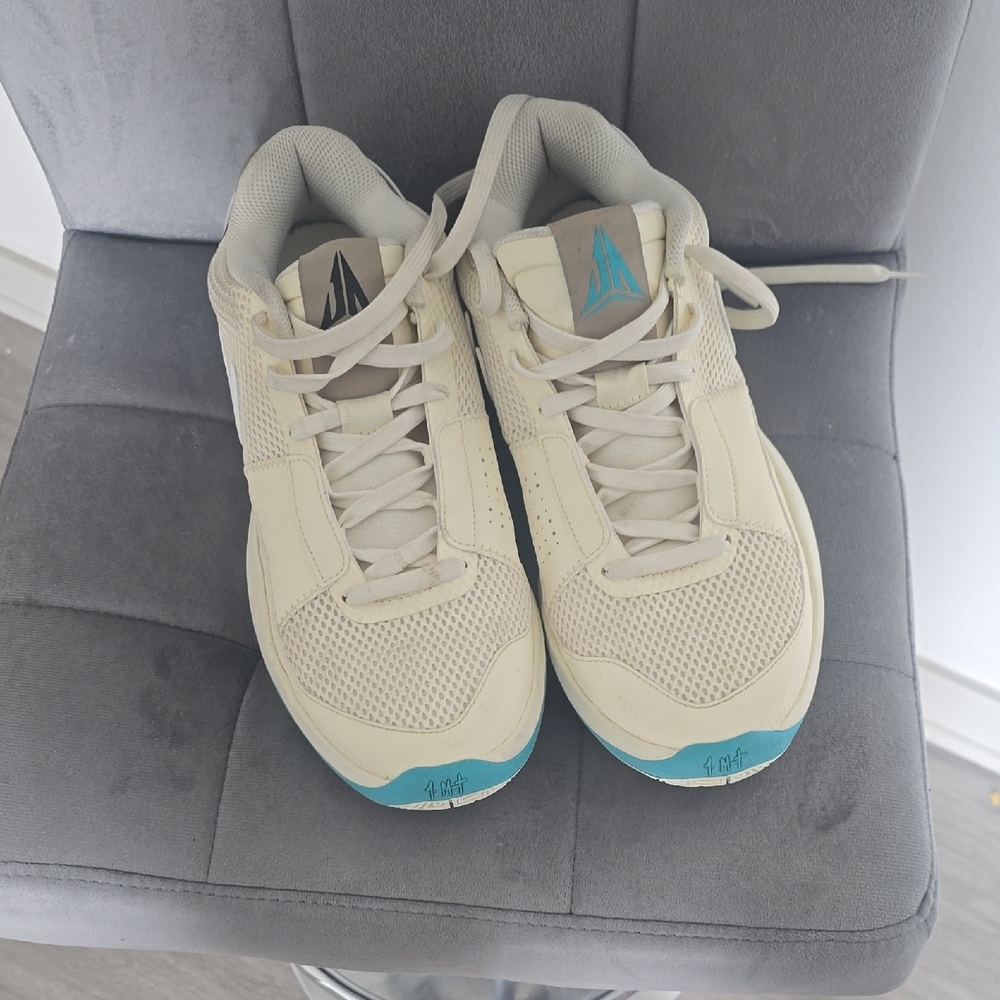 Cream and Blue Sneakers